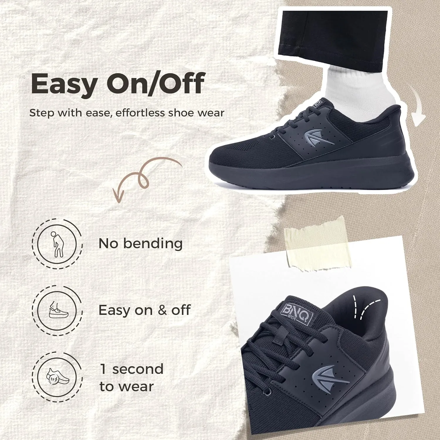MEHOTO Men's Wide Walking Shoes | Tennis Minimalist Sneakers | Zero Drop Sole US 7-12