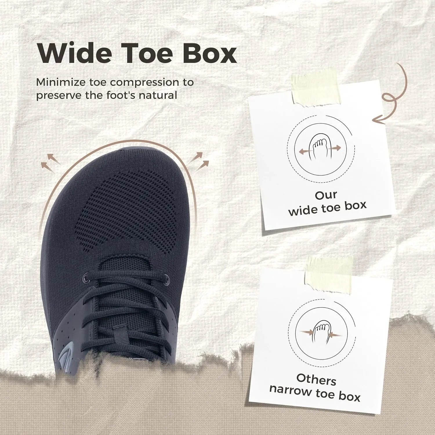 MEHOTO Men's Wide Walking Shoes | Tennis Minimalist Sneakers | Zero Drop Sole US 7-12