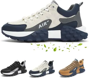 Men's Casual Shoes Thick Base Sneakers, Comfortable Slip-on Orthopedic Sneakers, Non Slip Breathable Athletic Shoes