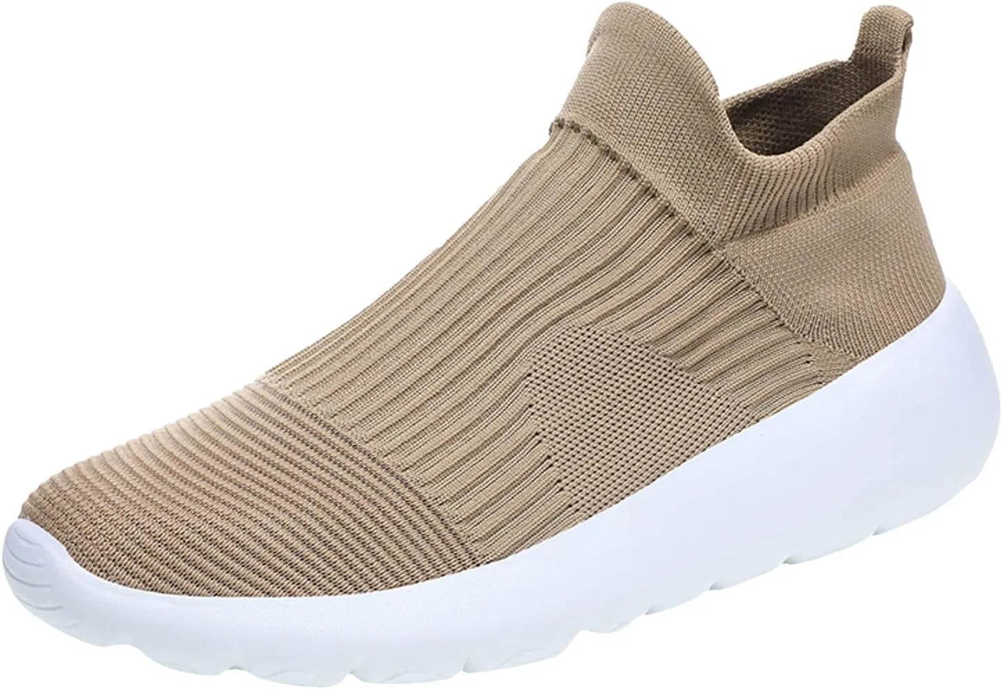 Men's High Top Sock Shoes Summer Mesh Breathable Sneakers Comfortable Solid Slip On Sneakers Labor Work Shoes