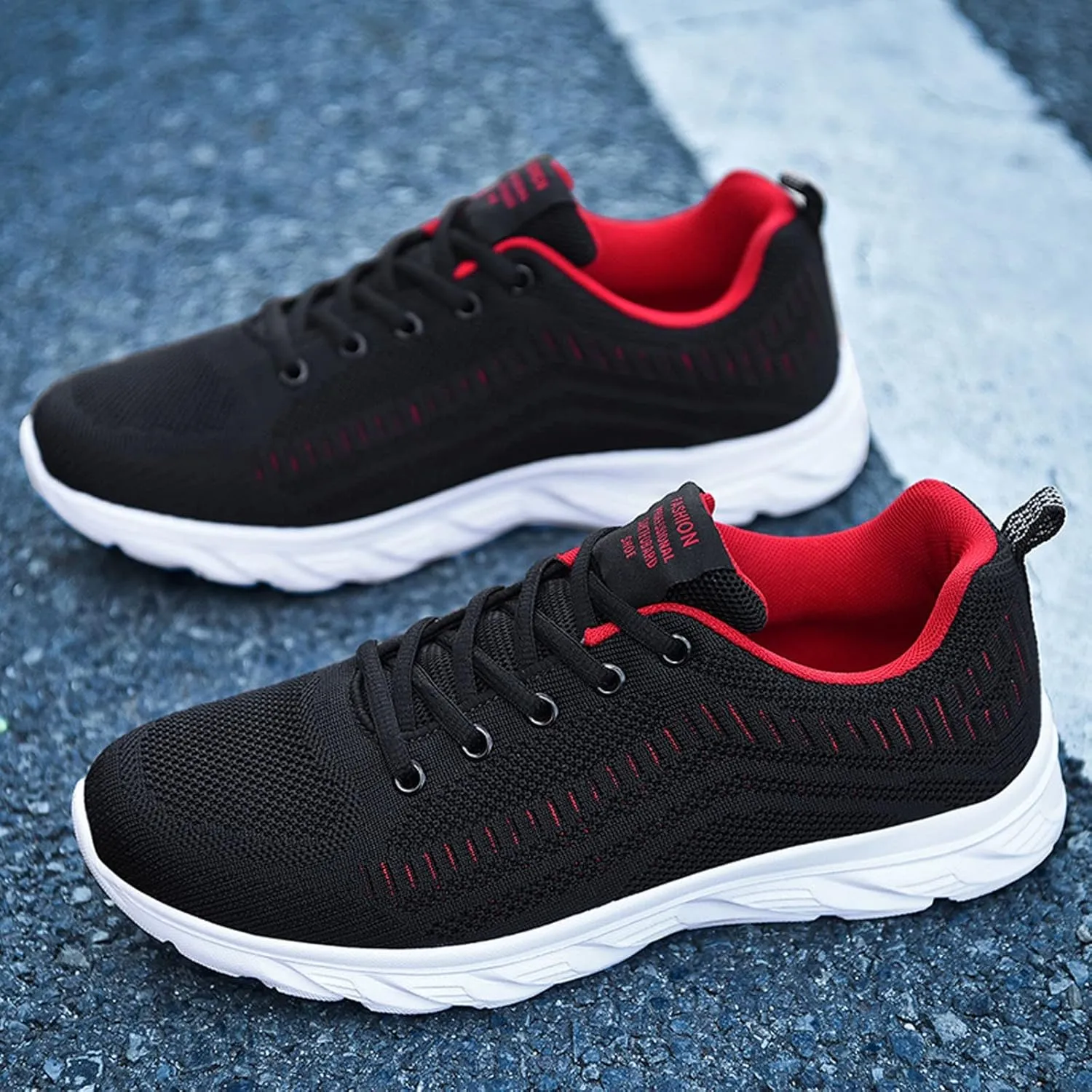 Men's Lightweight Cushion Sneakers Breathable Casual Comfortable Walking Sneaker Arch Support Plantar Fasciitis