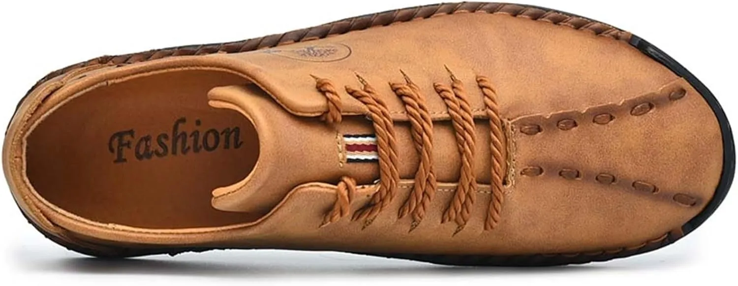 Men's Loafers Shoes Leather Casual Dress Handmade Walking Shoes Outdoor Skateboard Shoes Sneakers Casual Running Shoes Flat Boat Shoe for Men