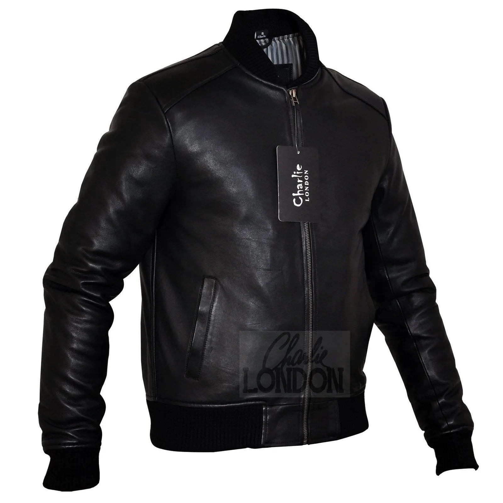 Mens Sand Style Bomber Leather Jacket