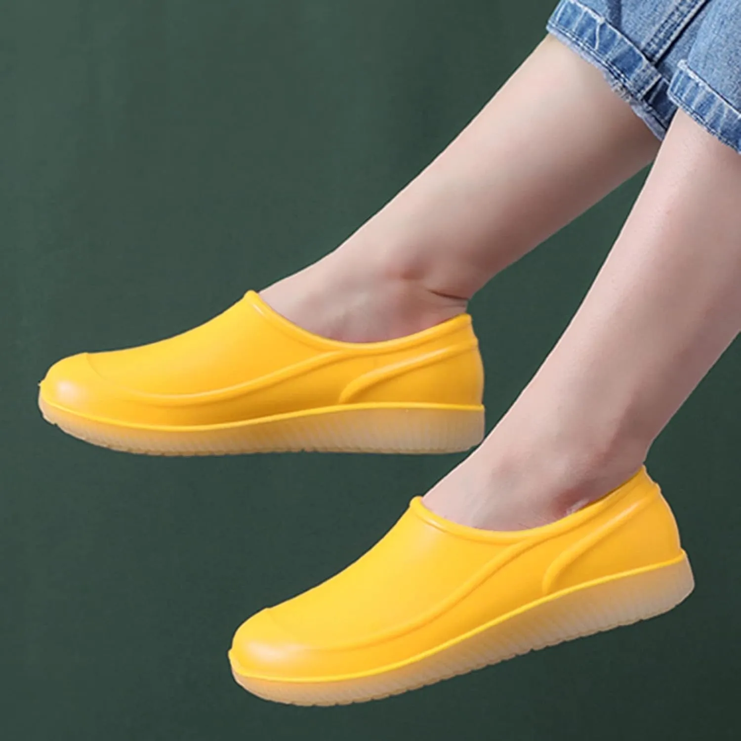 Men's Short Rain Boots Waterproof Shoes Rubber Boots Lightweight Rain Shoes Non-slip Fishing Boots for Gardening