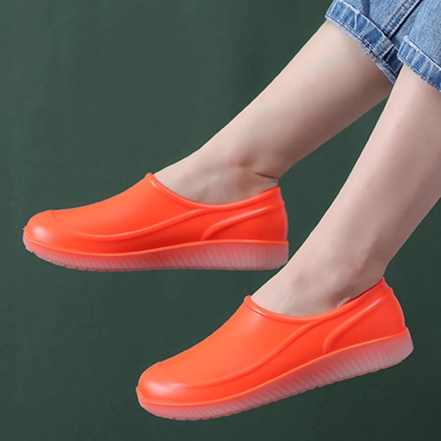 Men's Short Rain Boots Waterproof Shoes Rubber Boots Lightweight Rain Shoes Non-slip Fishing Boots for Gardening