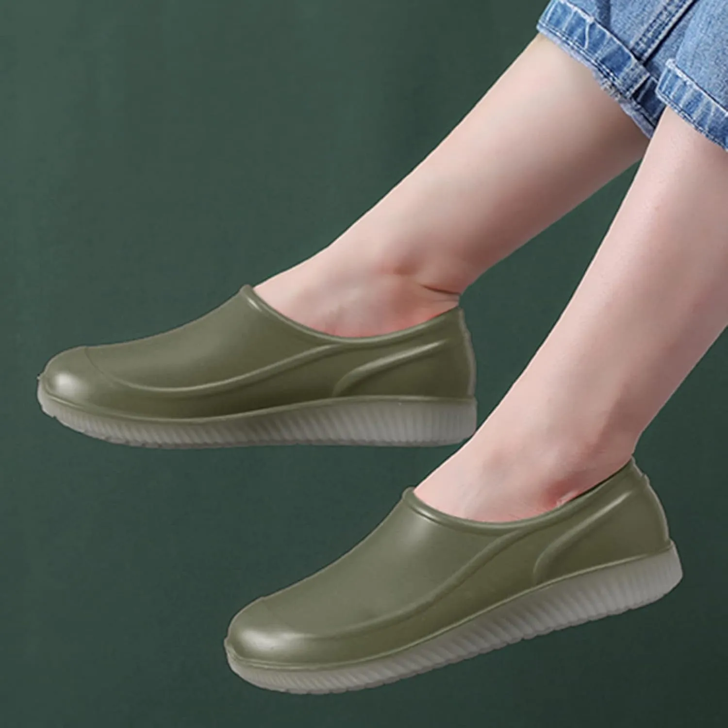 Men's Short Rain Boots Waterproof Shoes Rubber Boots Lightweight Rain Shoes Non-slip Fishing Boots for Gardening