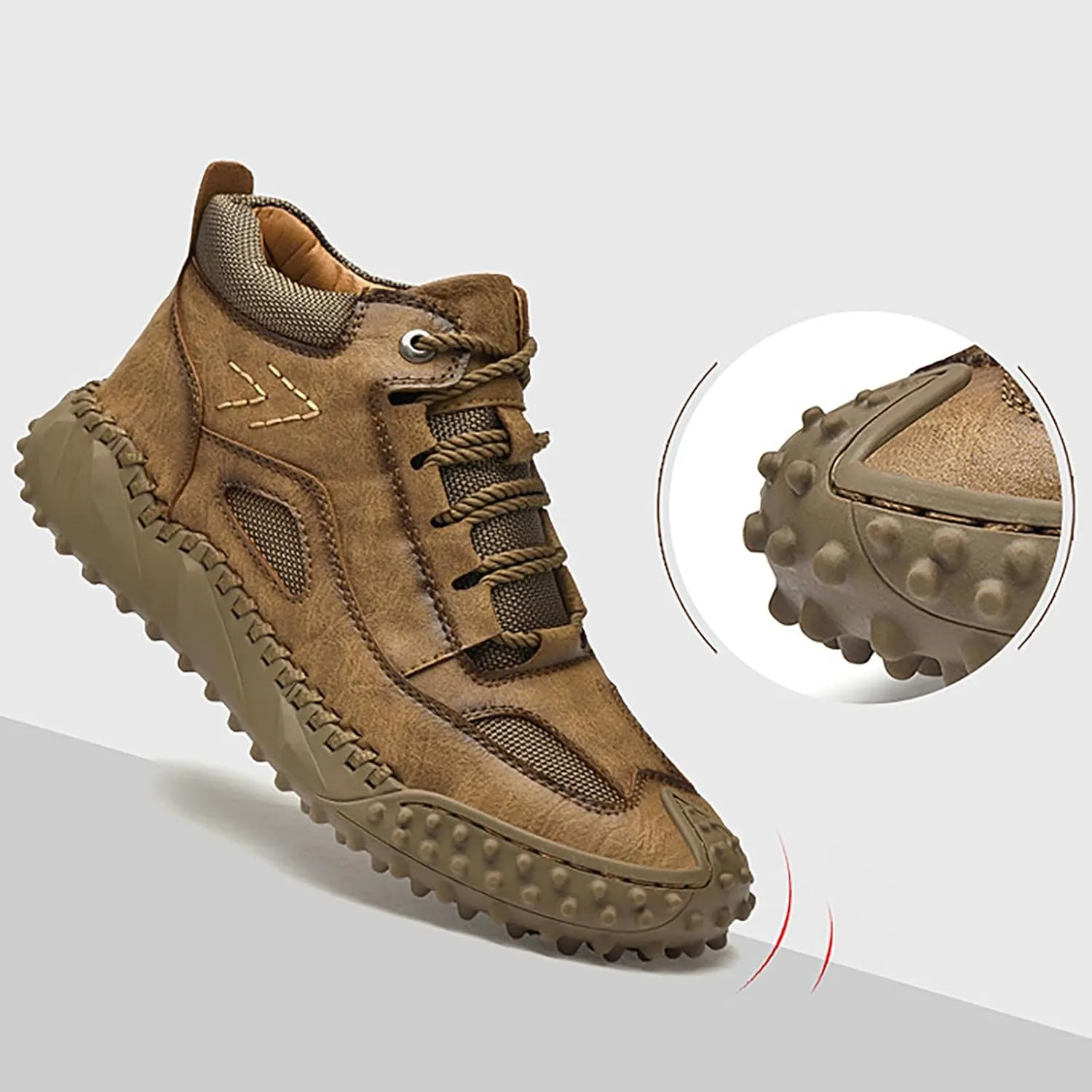 Men's Snow Boots Fully Fur Lined Winter Boots Lace Up Waterproof Non Slip Outdoor Lightweight Casual Climbing Shoes Hiking Shoes Work Trekking Boot