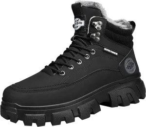 Men's Snow Boots Lightweight Waterproof Winter Boots Warm Plush Lined Shoes Anti-slip Cold Weather Shoes