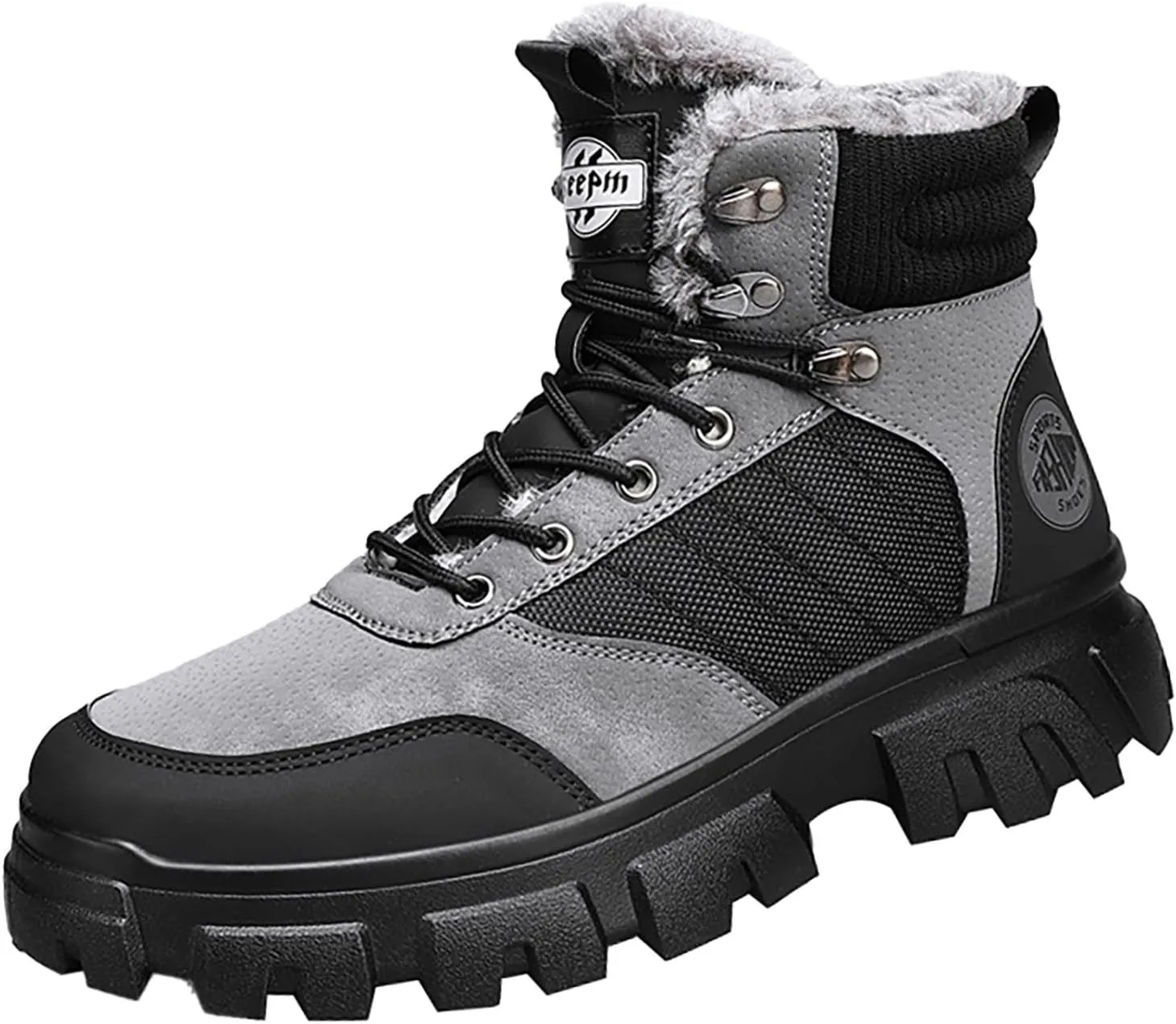 Men's Snow Boots Lightweight Waterproof Winter Boots Warm Plush Lined Shoes Anti-slip Cold Weather Shoes