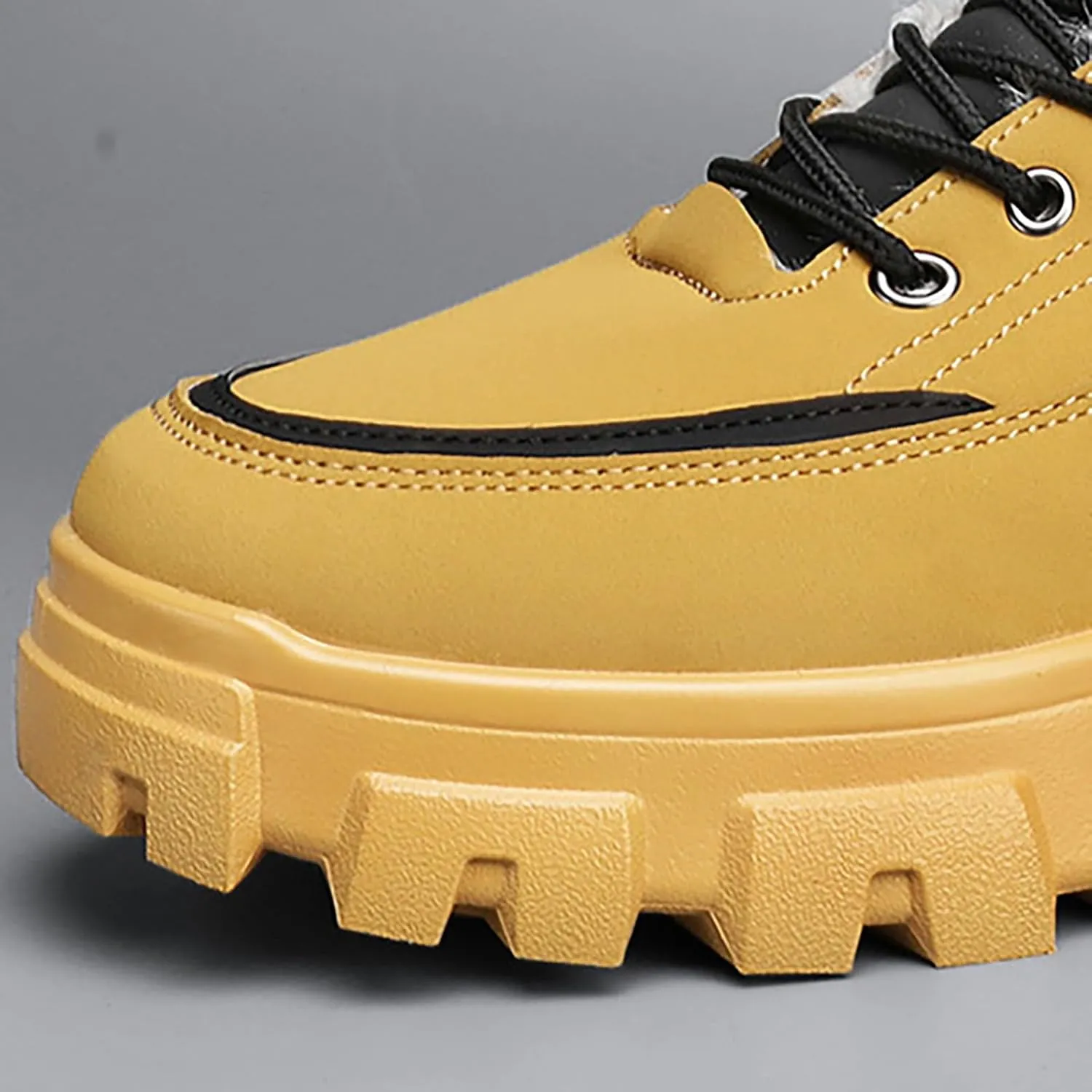 Men's Snow Boots Lightweight Waterproof Winter Boots Warm Plush Lined Shoes Anti-slip Cold Weather Shoes
