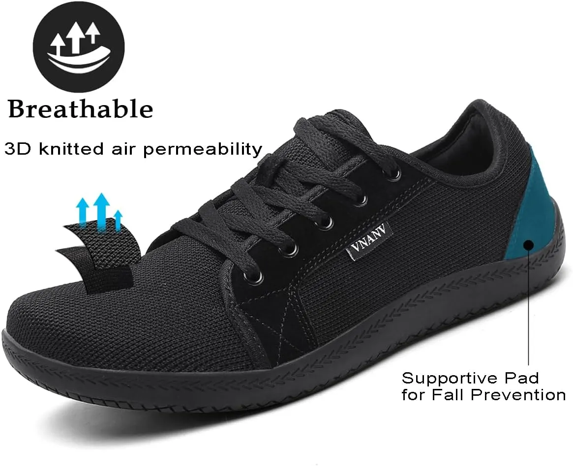 Men's Wide Slip on Barefoot Walking Shoes | Zero Drop Sole | Minimalist Footwear | Wide Toe Box (B-Blue/White,16.5)
