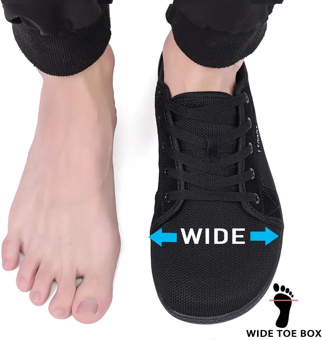 Men's Wide Slip on Barefoot Walking Shoes | Zero Drop Sole | Minimalist Footwear | Wide Toe Box (B-Blue/White,16.5)