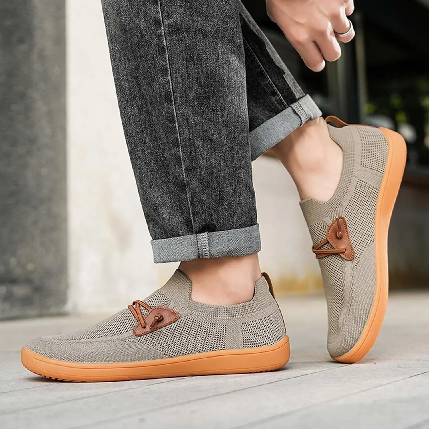 Men's Wide Toe Barefoot Shoes, Zero Drop Sole, Minimalist Cross Training Shoes Outdoor Casual Sneakers