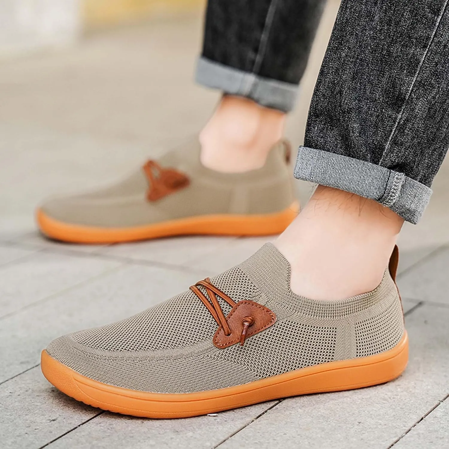 Men's Wide Toe Barefoot Shoes, Zero Drop Sole, Minimalist Cross Training Shoes Outdoor Casual Sneakers