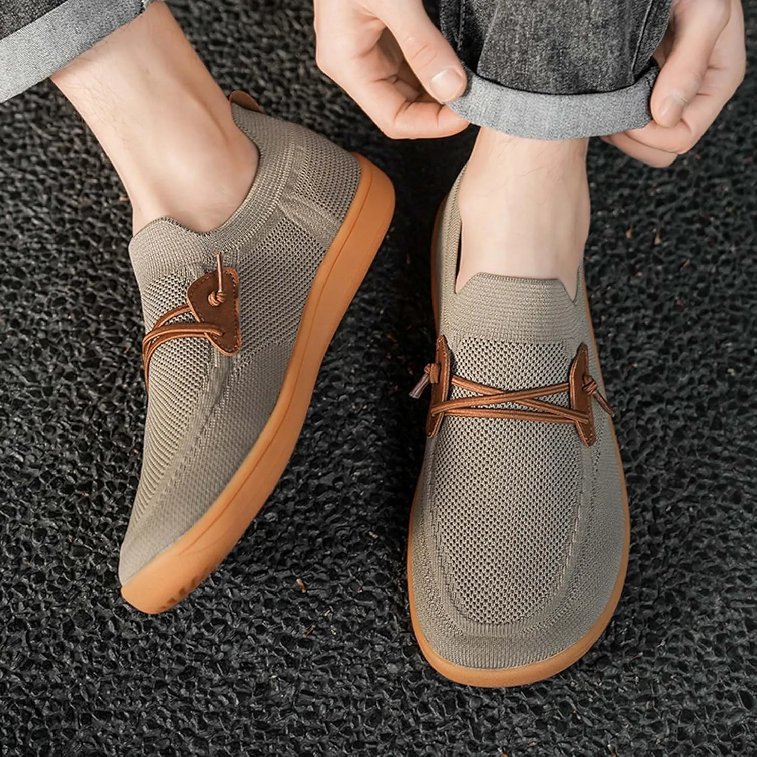 Men's Wide Toe Barefoot Shoes, Zero Drop Sole, Minimalist Cross Training Shoes Outdoor Casual Sneakers