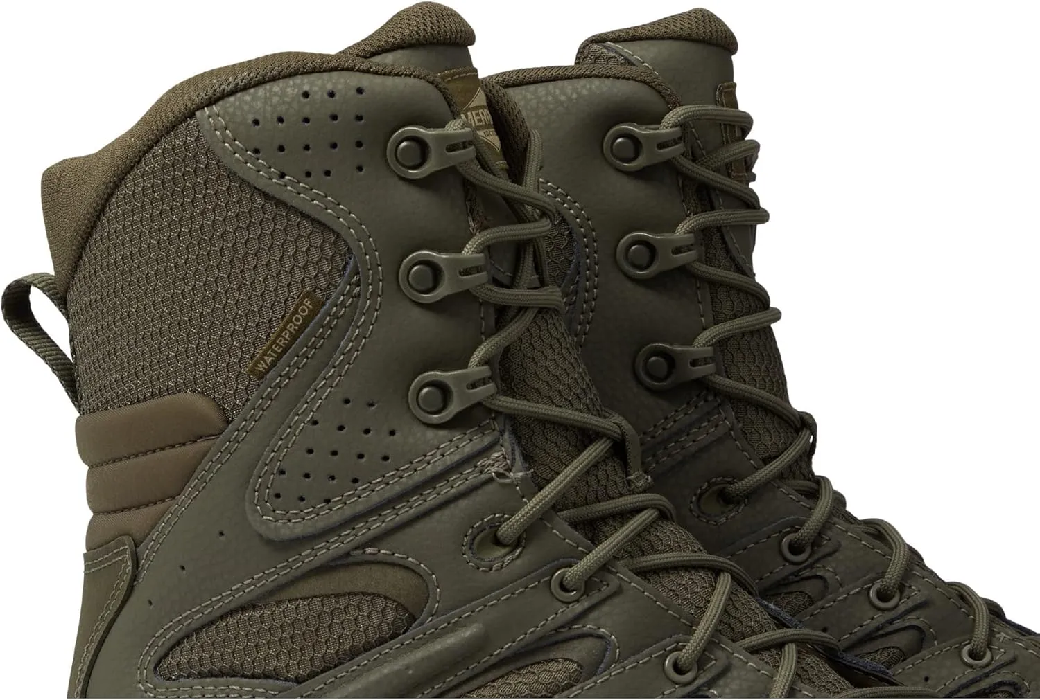 Merrell Mens Moab 3 8 Zip Tactical Waterproof Boots, Durable & Comfortable Coated Leather Combat Hiking Shoes