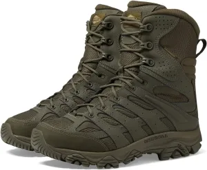 Merrell Mens Moab 3 8 Zip Tactical Waterproof Boots, Durable & Comfortable Coated Leather Combat Hiking Shoes
