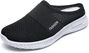 Mules Clogs for Women Diabetic Air-Cushion Slip-On Walking Shoes Lightweight Platform Mesh Mules Sneaker Sandals Orthopedic Slippers Backless Sneakers