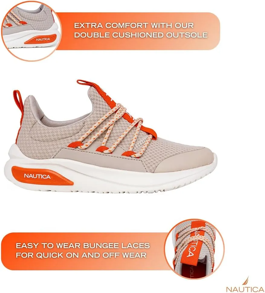 Nautica Kids Athletic Slip-On Sneakers - Comfortable Bungee Running Shoes for Boys and Girls - Stylish and Supportive Footwear for Active Kids (Big Kid/Little Kid/Toddler)