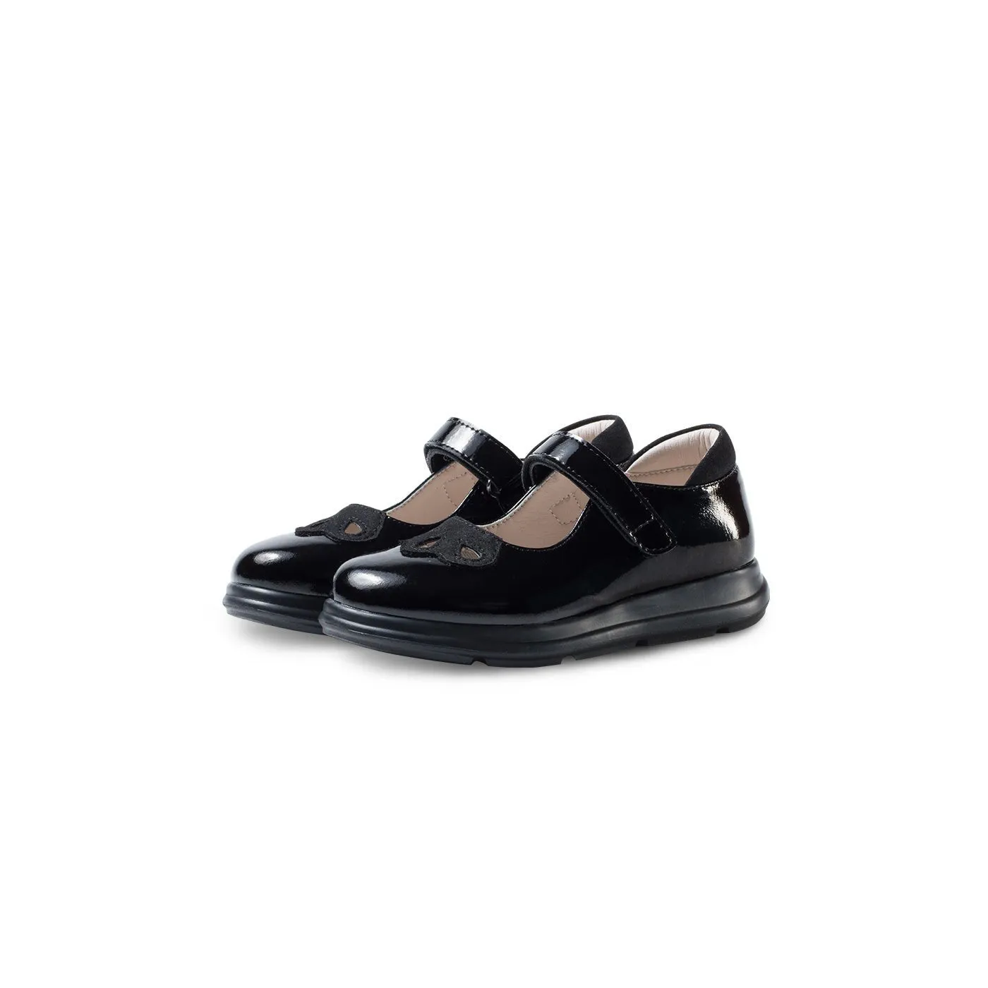 Ness Lightweight Soft Sole Girl Patent Black School Shoes