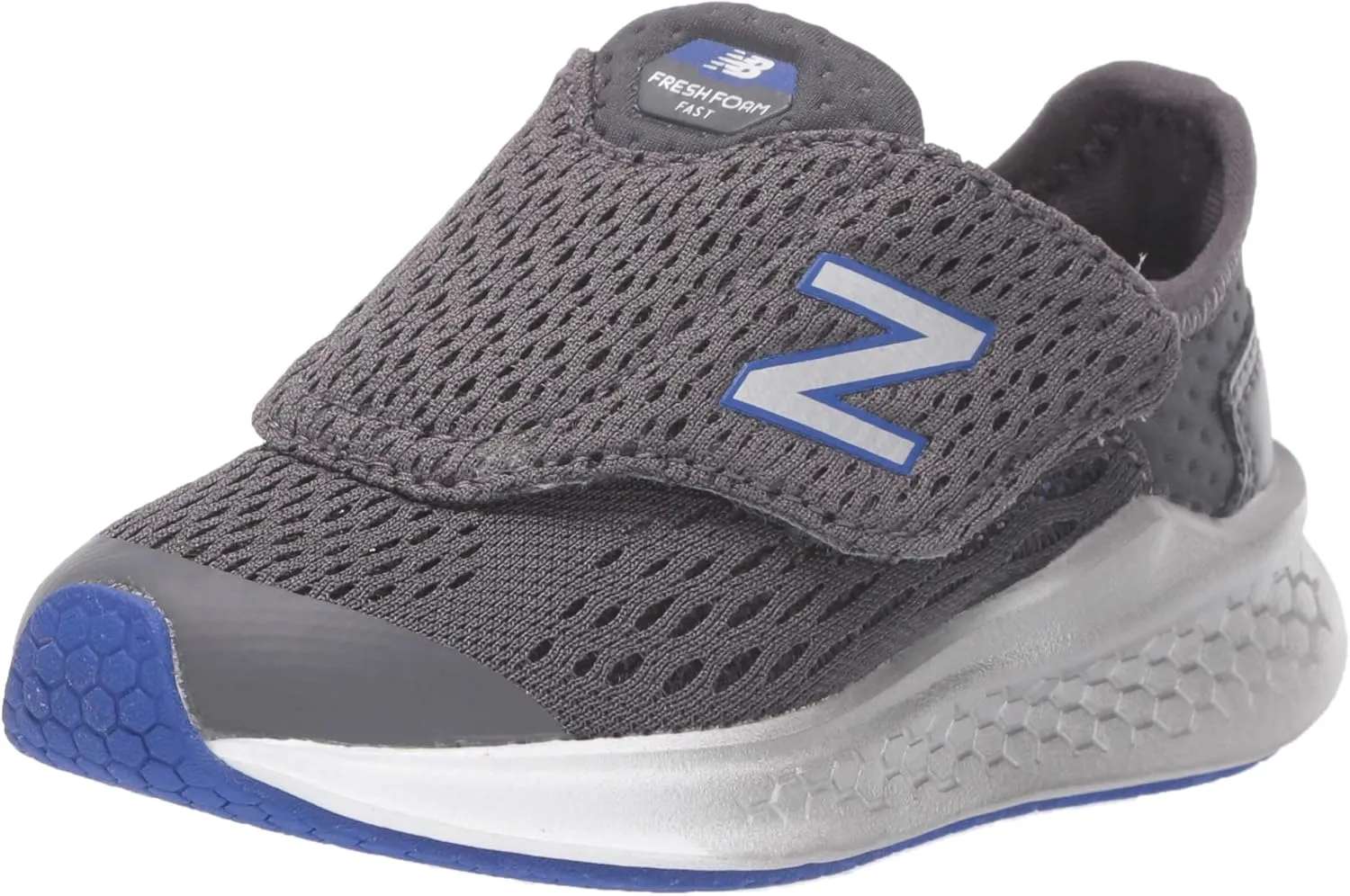 New Balance Kid's Fresh Foam Fast V1 Hook and Loop Running Shoe, Magnet, 2 Wide Infant