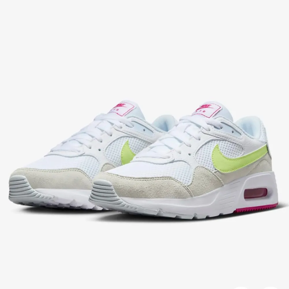Nike Air Max SC Women's Shoes (FQ8886-100,White/Light Lemon Twist/Fireberry)