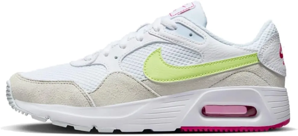Nike Air Max SC Women's Shoes (FQ8886-100,White/Light Lemon Twist/Fireberry)