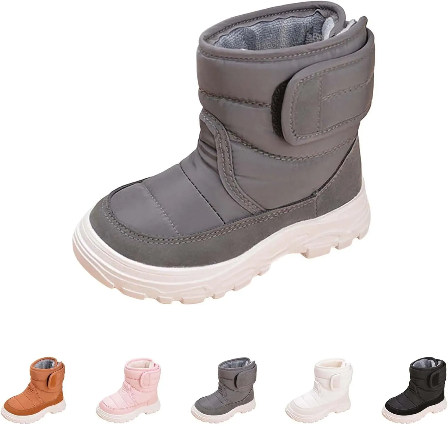Open Toe Fuzzy Snow Booties For Boys Kids Winter Ski Shoes Toddler Fleece Breathable Sport Boots Fashion Non Slip Warm