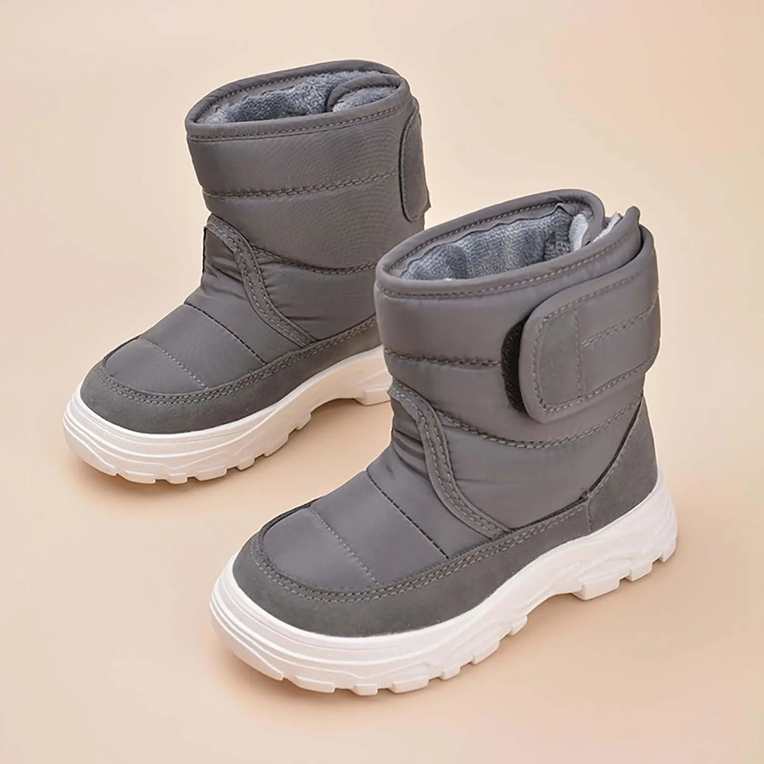 Open Toe Fuzzy Snow Booties For Boys Kids Winter Ski Shoes Toddler Fleece Breathable Sport Boots Fashion Non Slip Warm