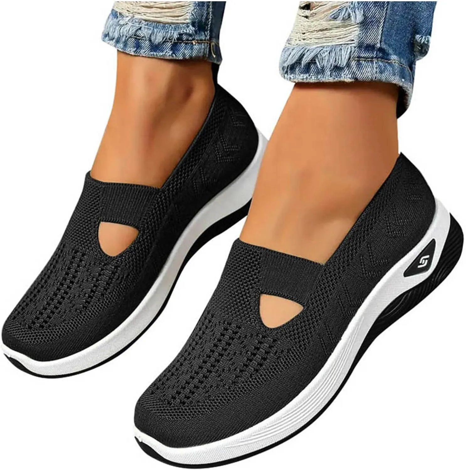 Orthopedic Sneakers for Women's Tennis Shoes Athletic Sneakers Breathable Soft Shoes Walking Slip on Foam Shoes
