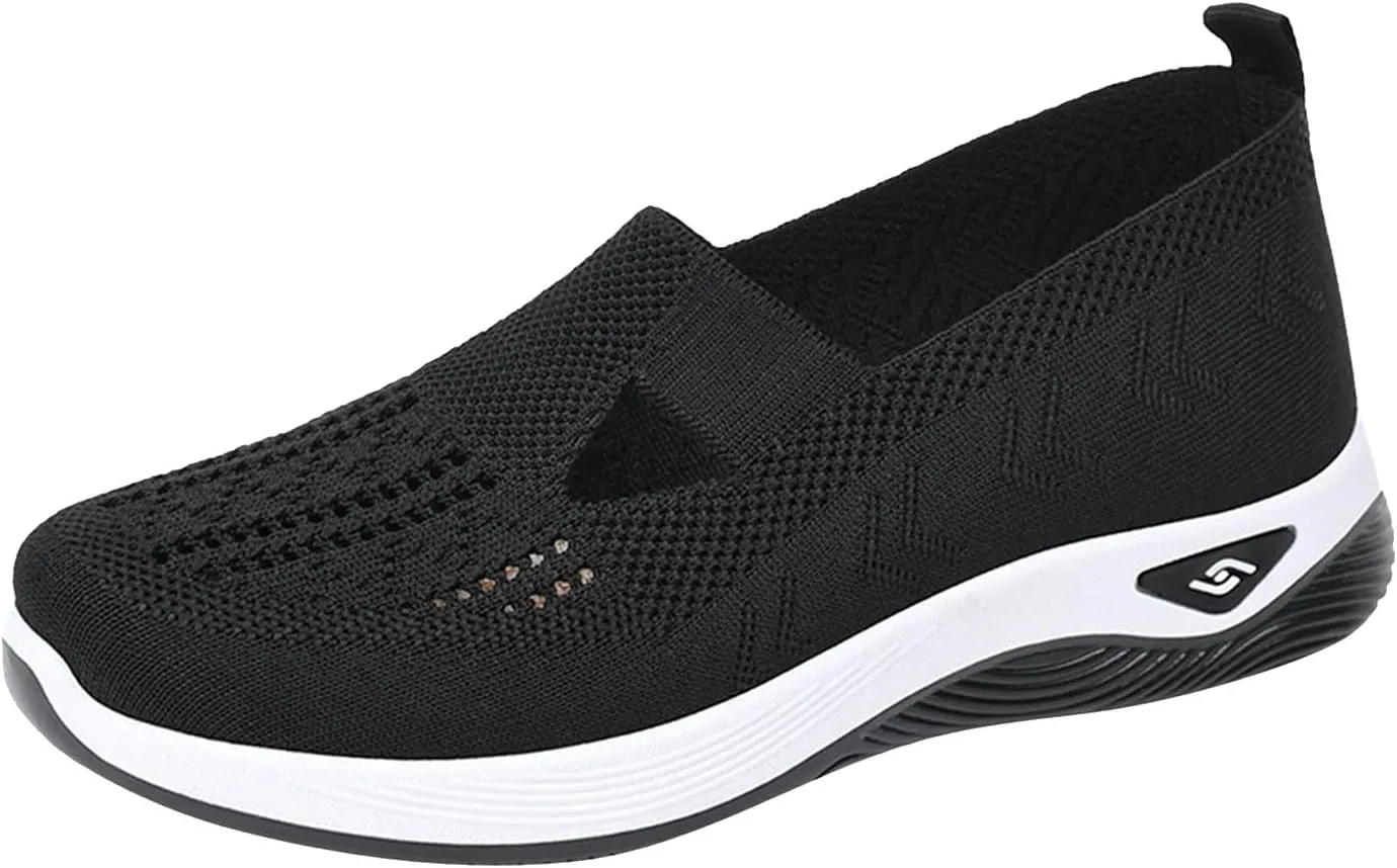 Orthopedic Sneakers for Women's Tennis Shoes Athletic Sneakers Breathable Soft Shoes Walking Slip on Foam Shoes