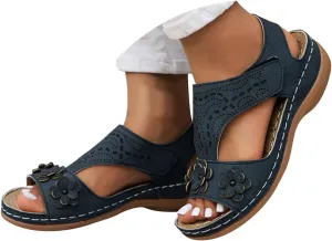 Orthopedic Wedge Sandals for Women,Hollow Sports Sandals Orthopedic Summer Casual Sandals Casual Comfortable Summer Backless Mules Adjustable Slide Walking Shoes