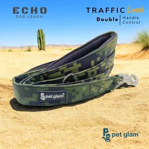 Pet Glam Double Handle Traffic Leash For Dogs Echo | 5 Ft Long X-Large 1.5 inch W