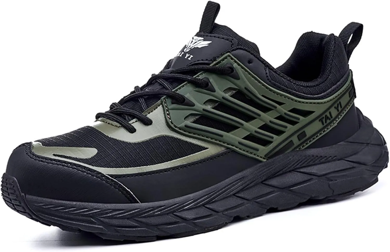 Prestivos Steel Toe Shoes: Men's Work Shoes, Anti-Slip, Puncture-Resistant, Steel Toe, Air Cushion, Black, Gray