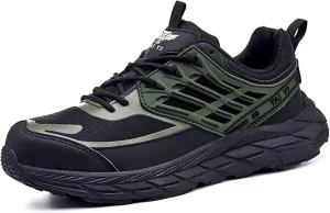 Prestivos Steel Toe Shoes: Men's Work Shoes, Anti-Slip, Puncture-Resistant, Steel Toe, Air Cushion, Black, Gray