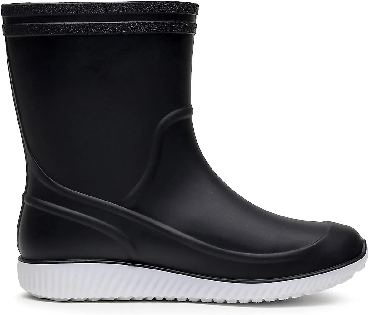 Rain Boots for Men, Non-Slip PVC Rubber Boots Mens Garden Boots, Waterproof Mid-Calf Raining Shoes, Durable Work Mud Boots, Comfort Chelsea Ankle Rain Boots Fishing Shoes for Outdoor Work