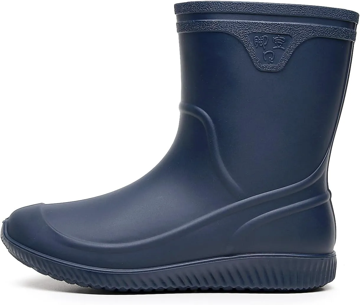 Rain Boots for Men, Non-Slip PVC Rubber Boots Mens Garden Boots, Waterproof Mid-Calf Raining Shoes, Durable Work Mud Boots, Comfort Chelsea Ankle Rain Boots Fishing Shoes for Outdoor Work