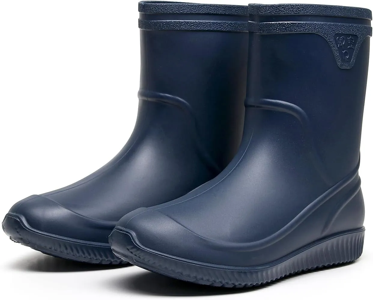 Rain Boots for Men, Non-Slip PVC Rubber Boots Mens Garden Boots, Waterproof Mid-Calf Raining Shoes, Durable Work Mud Boots, Comfort Chelsea Ankle Rain Boots Fishing Shoes for Outdoor Work