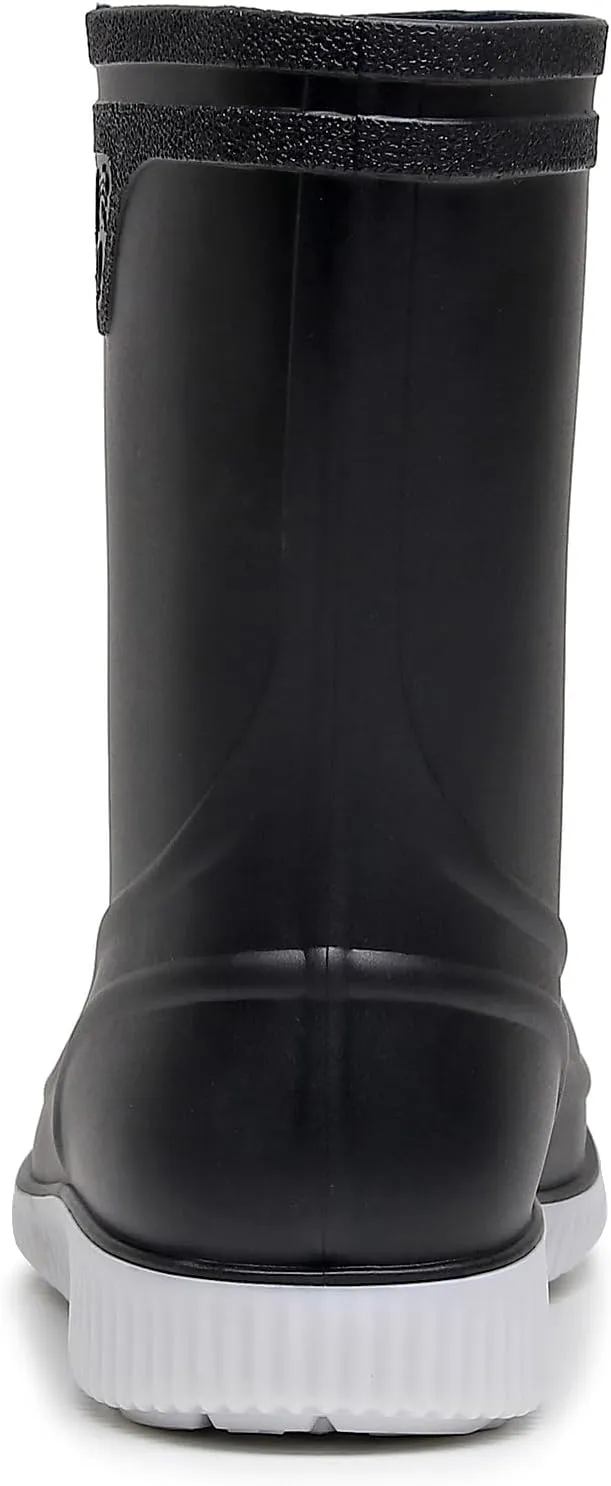 Rain Boots for Men, Non-Slip PVC Rubber Boots Mens Garden Boots, Waterproof Mid-Calf Raining Shoes, Durable Work Mud Boots, Comfort Chelsea Ankle Rain Boots Fishing Shoes for Outdoor Work