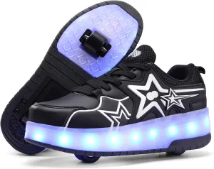Roller Skates Shoes for Boys and Girls - 2-in-1 Skate Shoes and Sneakers for Kids Fun and Stylish
