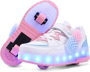 Roller Skates Shoes for Boys and Girls - 2-in-1 Skate Shoes and Sneakers for Kids Fun and Stylish