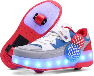 Roller Skates Shoes for Boys and Girls - 2-in-1 Skate Shoes and Sneakers for Kids Fun and Stylish