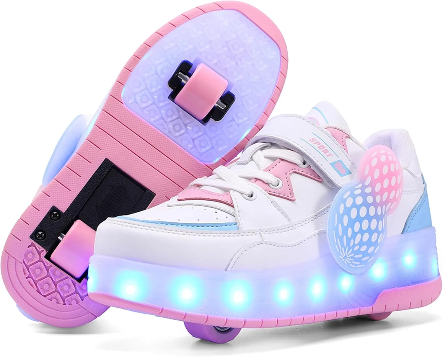 Roller Skates Shoes for Boys and Girls - 2-in-1 Skate Shoes and Sneakers for Kids Fun and Stylish