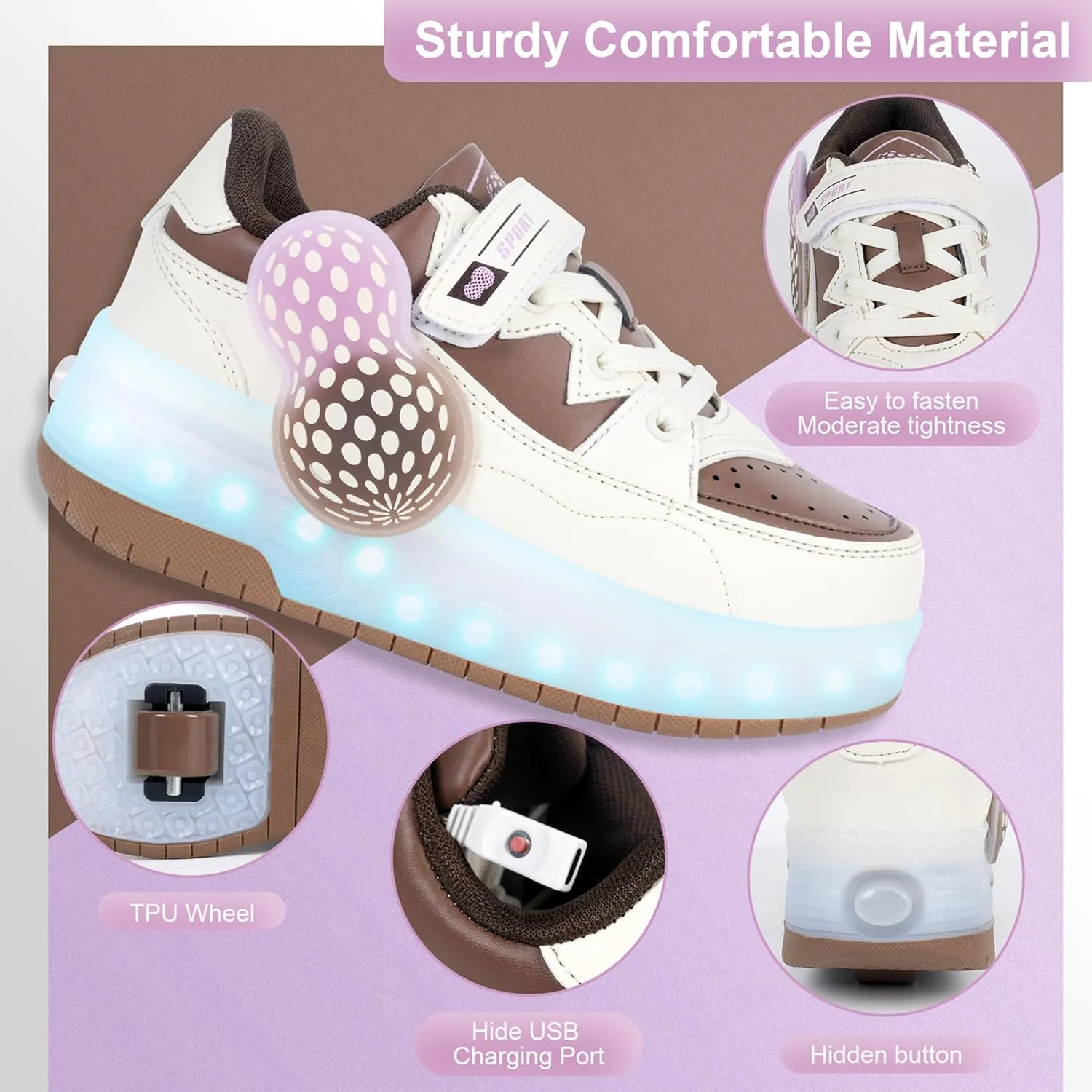 Roller Skates Shoes for Boys and Girls - 2-in-1 Skate Shoes and Sneakers for Kids Fun and Stylish