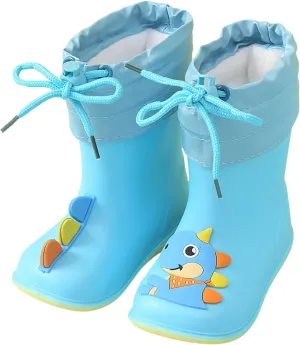 Rubber Rain Boots for Kids Waterproof Rubber Boots Boys and Girls Solid & Printed Rainboots for Toddlers Kids