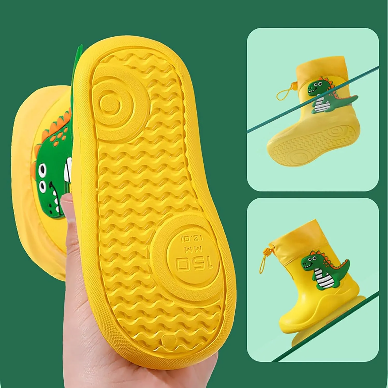Rubber Rain Boots for Toddlers and Kids with Solid Design Girls Rain Boots and Boys Rain Boots Big Kids Rain Boots