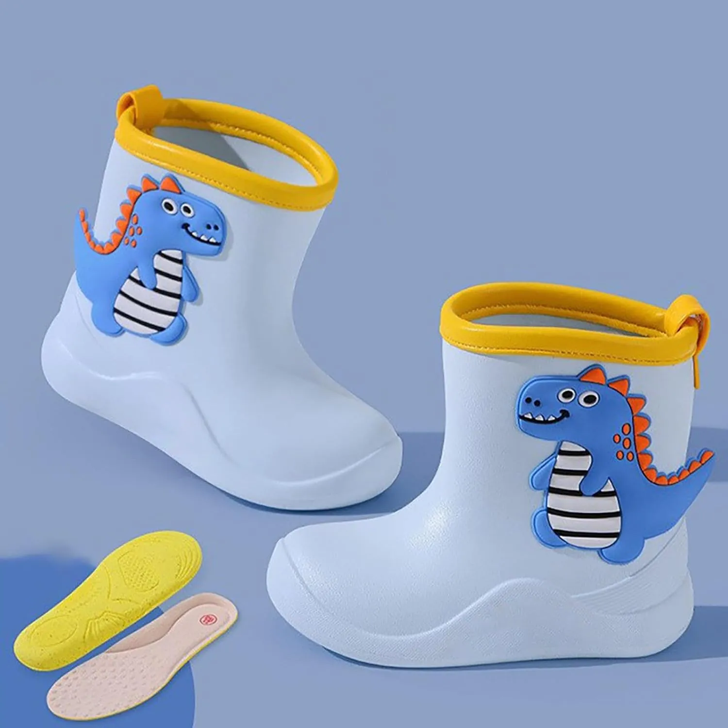 Rubber Rain Boots for Toddlers and Kids with Solid Design Girls Rain Boots and Boys Rain Boots Big Kids Rain Boots