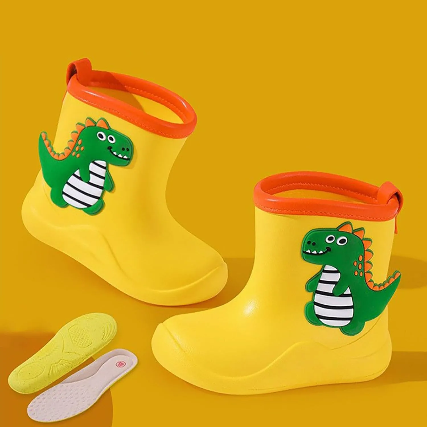 Rubber Rain Boots for Toddlers and Kids with Solid Design Girls Rain Boots and Boys Rain Boots Big Kids Rain Boots