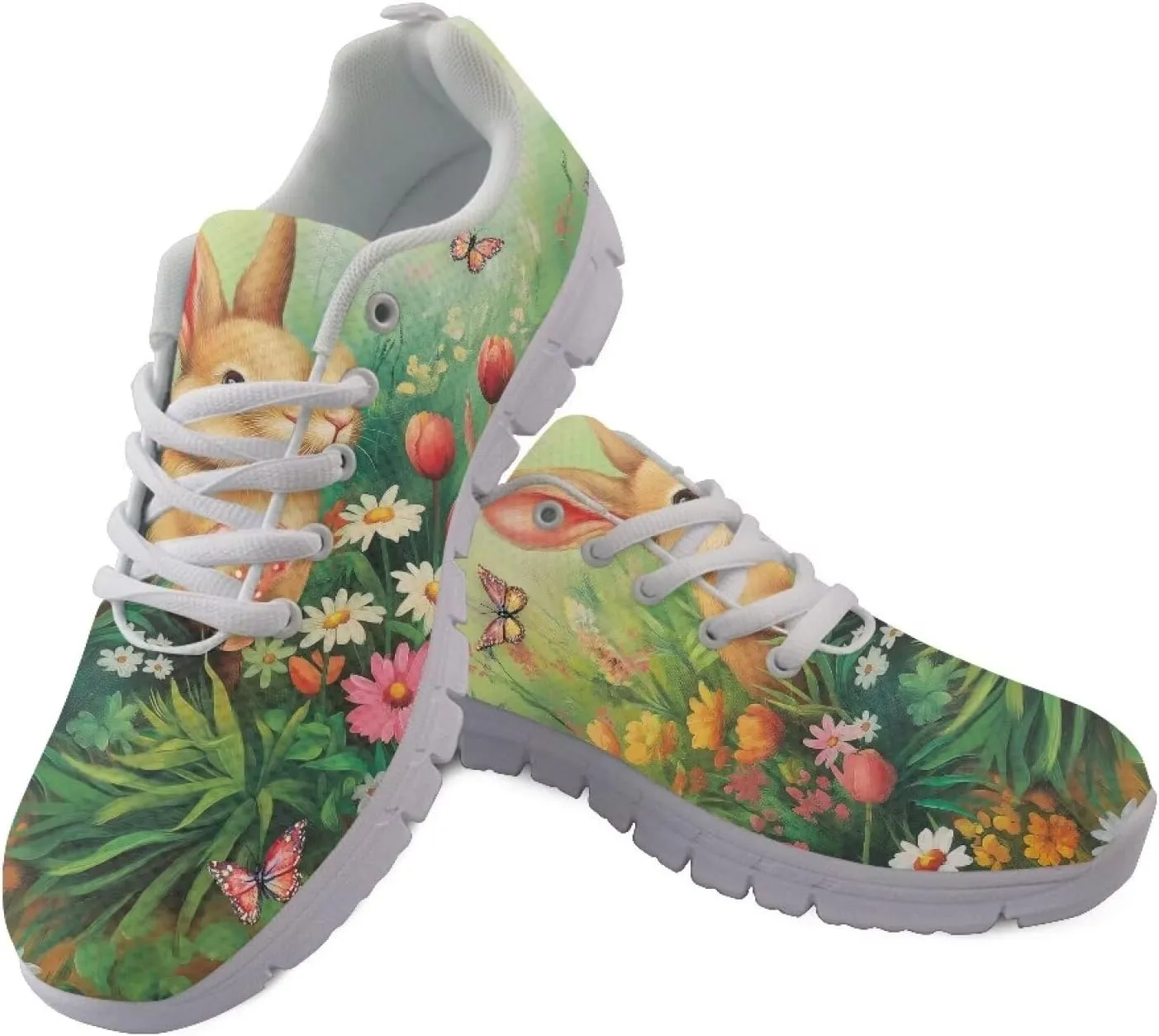 Running Shoes for Women Lightweight Tennis Shoe Outdoor Sports Gym Workout Sneakers Easter St. Patrick's Day Shoes White Sole Size 5-12