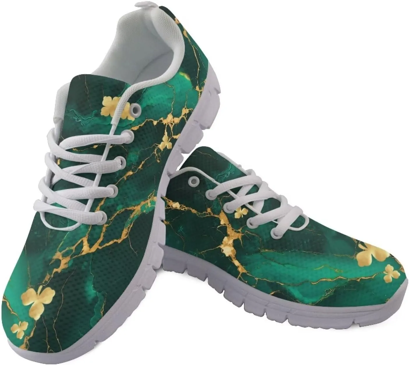 Running Shoes for Women Lightweight Tennis Shoe Outdoor Sports Gym Workout Sneakers Easter St. Patrick's Day Shoes White Sole Size 5-12